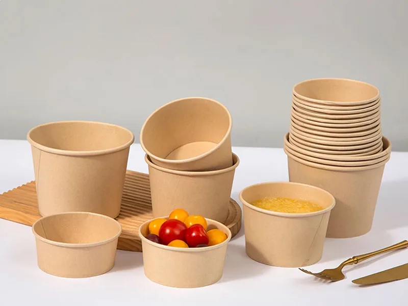 Disposable Round Kraft Paper Bowls